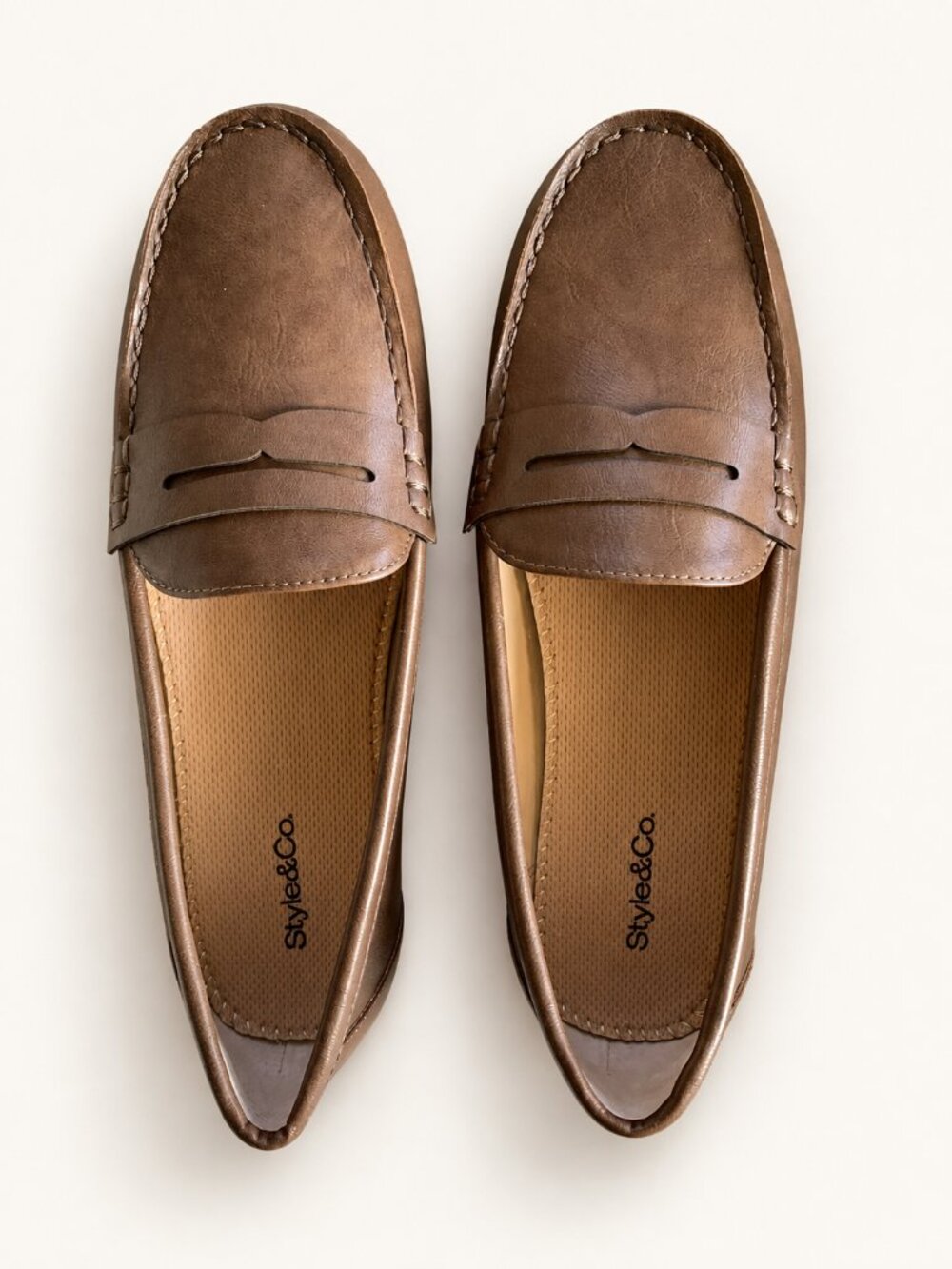 Style & Co Serafinaa Women’s Size 8 Brown Penny Loafers Memory Foam Driver New